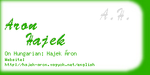 aron hajek business card